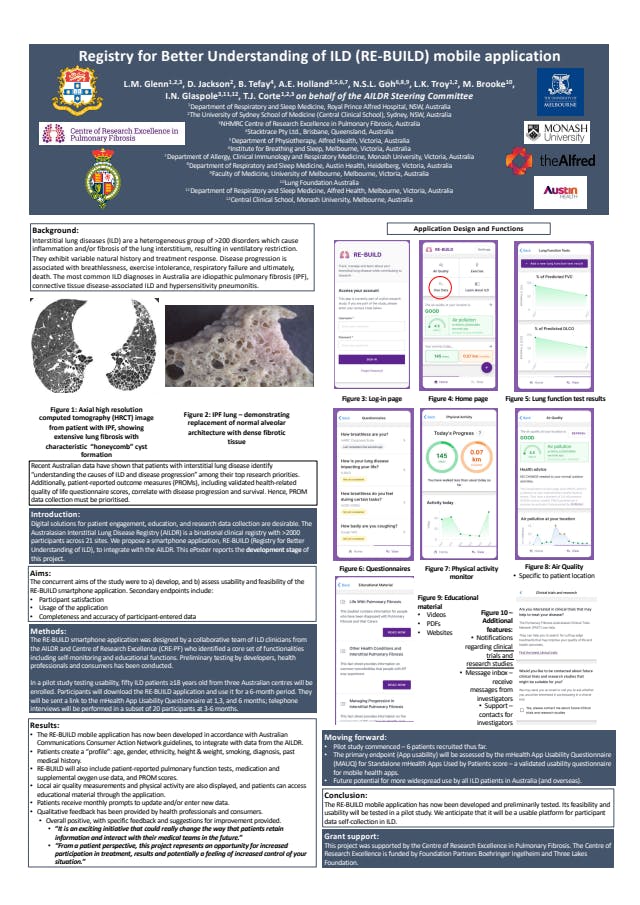 Image of poster called Registry for Better Understanding of ILD (RE-BUILD) Mobile Application