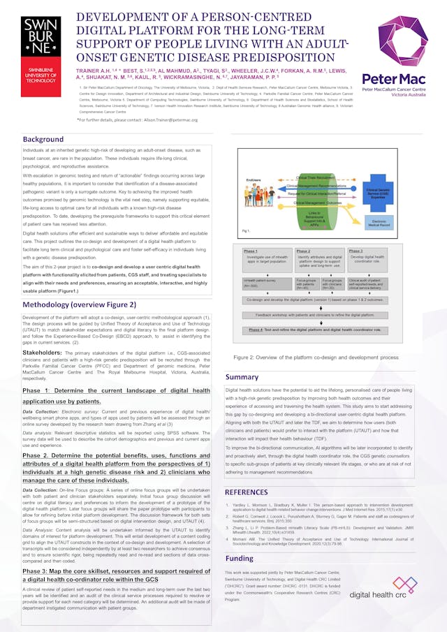 Image of poster called An AI-powered virtual online platform to enhance clinical genetic service provision